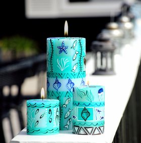 SAMAKI Stumpenkerze 7 x 7 cm