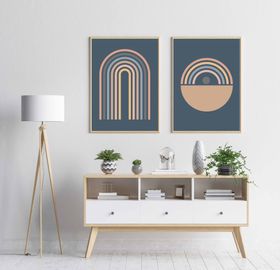 Bright Colourful Abstract Geometric Art Prints from Athena