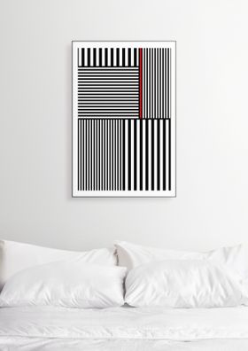 Black and White Stripes Abstract Geometric Art Print by Print Punk Studio At Athena