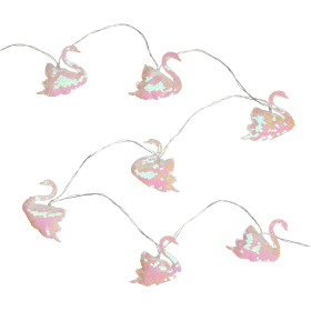 Iridescent Swan Christmas String Lights