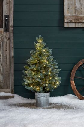 Pre-Lit Potted Mini Christmas Tree