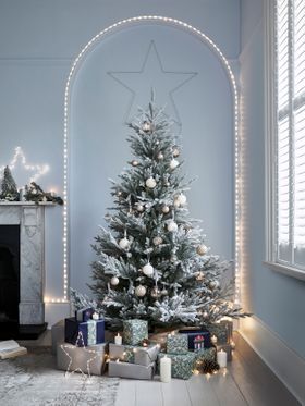 Festive Living Room Lifestyle Christmas Tree Decoration