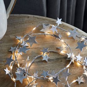 Silver Wooden Christmas Garland