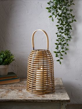 Rattan Lantern with TruGlow® Candle