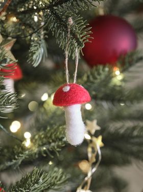 Felt Hanging Christmas Toadstool Decorations