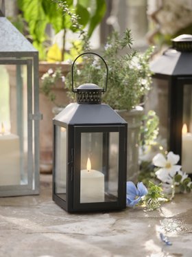 Ambient  Summer Greenhouse with TruGlow® Candle Lantern & Flower Garland