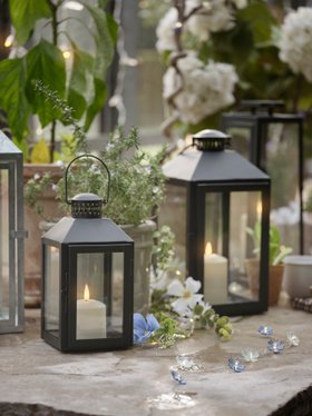 Summer Greenhouse Garden Lighting with TruGlow® Candle Lanterns