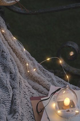 Glowing Spring Summer Garden with Fairy Lights & Solar TruGlow® Candles