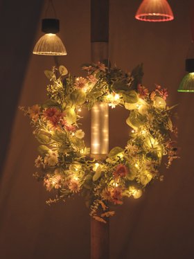 Ambient Summer Hosting with Glowing Light Up Wreath
