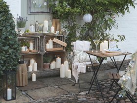 Spring Summer Garden Table Decorations with TruGlow® Candles & Fairy Lights