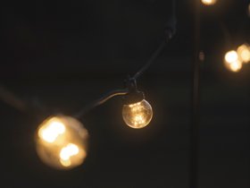 Outdoor Spring Decorations with Festoon Lights