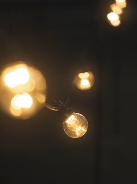 Spring Garden with Festoon Lights