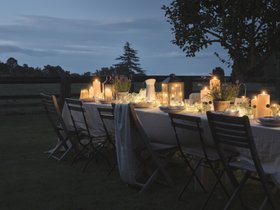 Outdoor Summer Entertaining with Glowing LED Candles