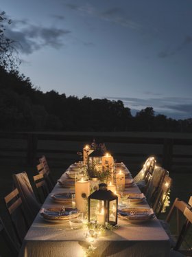 Summer Outdoor Hosting wtih TruGlow® Candles & Glowing Fairy Lights