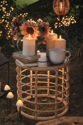 Spring Evening Garden Glowing Side Table Lifestyle