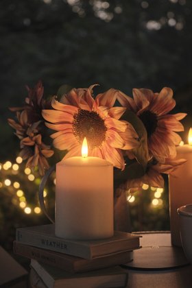 Glowing Outdoor Spring Evening Table Lifestyle
