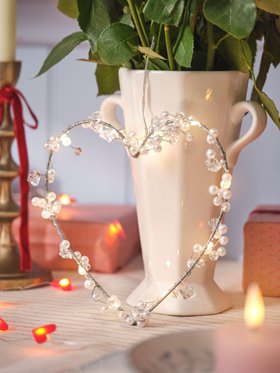 Valentines Day Decor with Micro Light Heart Wreath