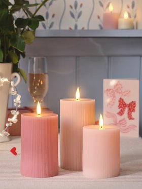 Valentine's Day Table Decor with TruGlow® Blush Pink Candle Trio