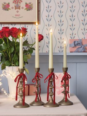 Valentine's Day Table Decor with TruGlow® Ivory LED Taper Candles