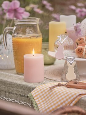 Bright Easter Dining with Pastel TruGlow LED Candles