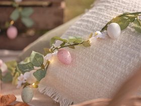 Easter Picnic with Glowing Pastel Garland