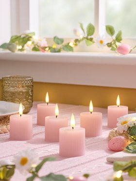 Soft Spring Decor with Pastel Pink TruGlow® LED Votive Candles