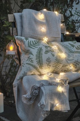 Relaxed Summer Garden Retreat with Flower Micro Fairy Lights