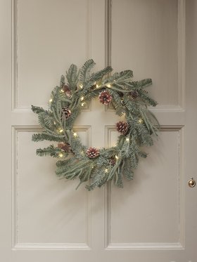 50cm Pre Lit Once Upon a Star Christmas Wreath