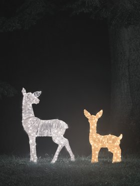 Leyburn XL & Regular Light Brown Fawn Light Up Reindeer Duo