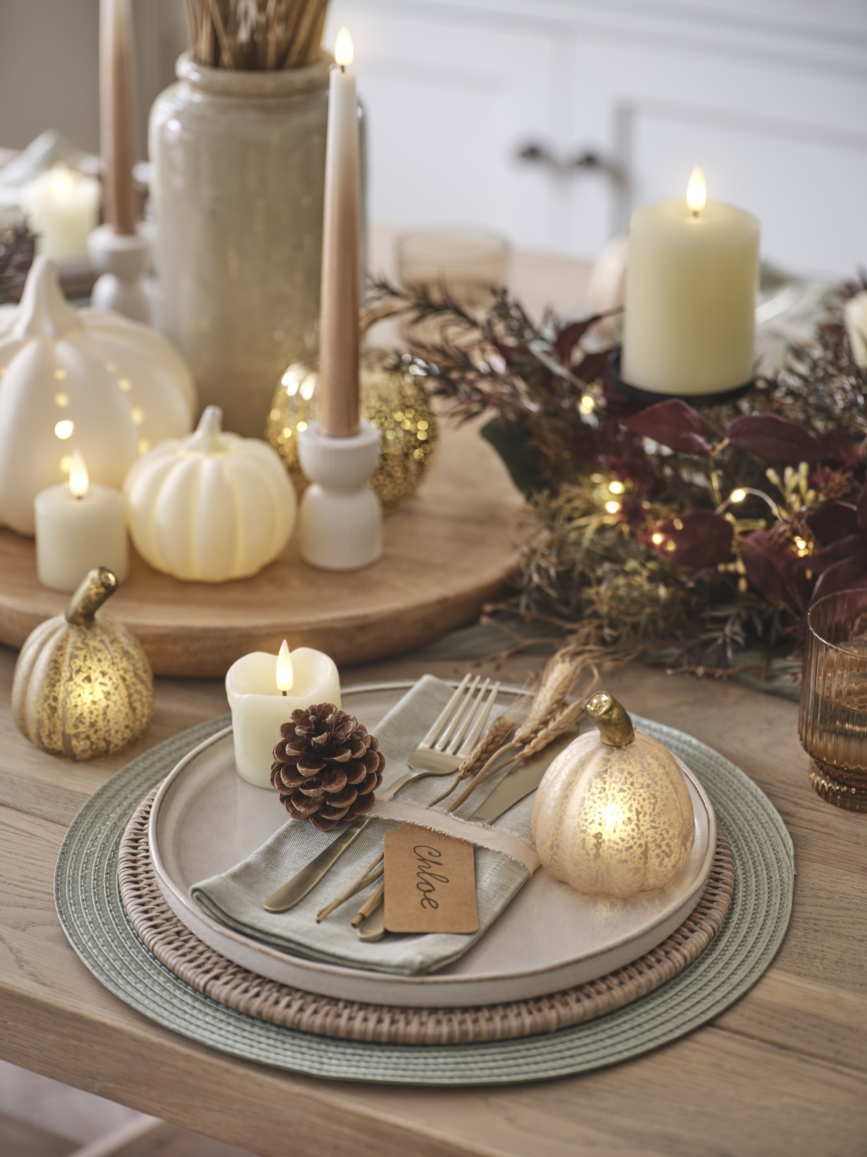 Autumn Dining Table TruGlow® Candle Holder