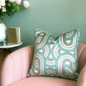 REBEL KNIT TOURMALINE: velvet cushion
