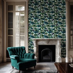 (Sample) ELECTRIC LAGOON WHITE: Wallpaper