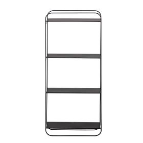 Henry - Black Metal Shelf Unit - 4 shelves