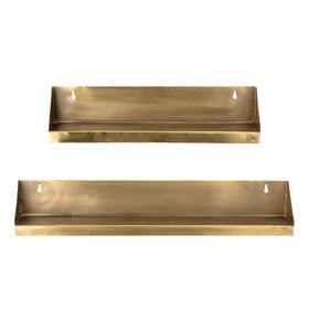Una - Antique Brushed Brass Shelf (two sizes, 38cm or 51cm)