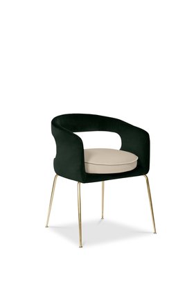 Dining Chairs | Ellen retro curvy dining chair in deep green tones