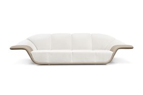 Sofas | Klaude retro curvy sofa in white and beige tones