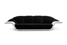 Sofas | Klaude retro curvy sofa in black and white tones