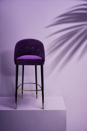 Bar Stools | Aberdeen curvy bar stool in purple tones