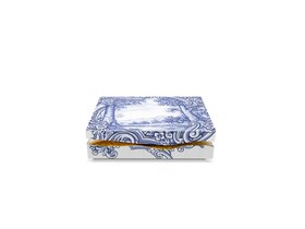 Center Tables | Quarry Tiles center table in blue and gold tones