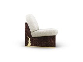 Armchairs | Sancho walnut wood armchair in curvy style