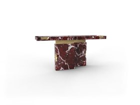 Console Tables | Empire Rosso Levanto marble console in deep red and gold tones