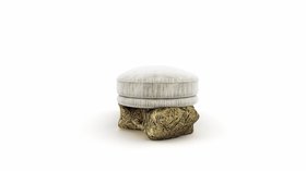 Bedroom Seat | Angra bench in wood and metal gold finishes
