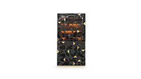 Cigar Cabinet | Habano black cigar humidor cabinet in aluminum, smoked glass, and lacquer finishes