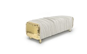 Bedroom Seat | Imperfectio cosy bench in wood and leather finishes
