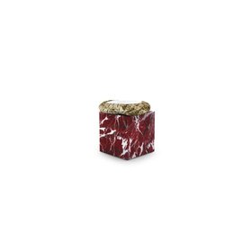 Side Tables | Stonehenge Rosso Levanto and Carrara marble center table in deep red and gold tones