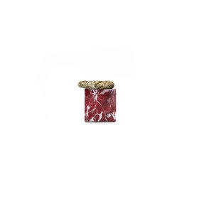 Side Tables | Stonehenge Rosso Levanto and Carrara marble center table in deep red and gold tones