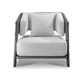 Outdoor Garden | Galea grey armchair and cushion
