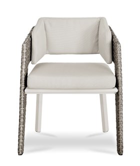 Outdoor Garden | Galea wood dining chair in white and grey tones