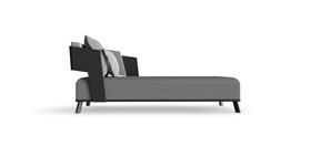 Outdoor Garden | Galea outdoor chaise longue and cushion in grey tones