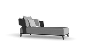 Outdoor Garden | Galea outdoor chaise longue and cushion in grey tones